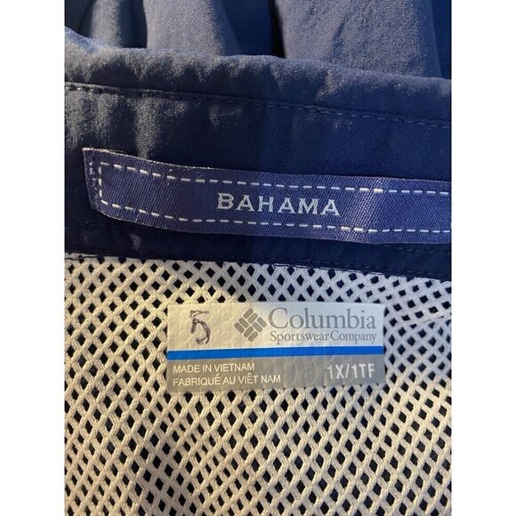 Columbia NWT Bahama PFG Omni-Shade 50 UPF Sun Protect Fishing Shirt Size 1X Blue - Picture 3 of 4